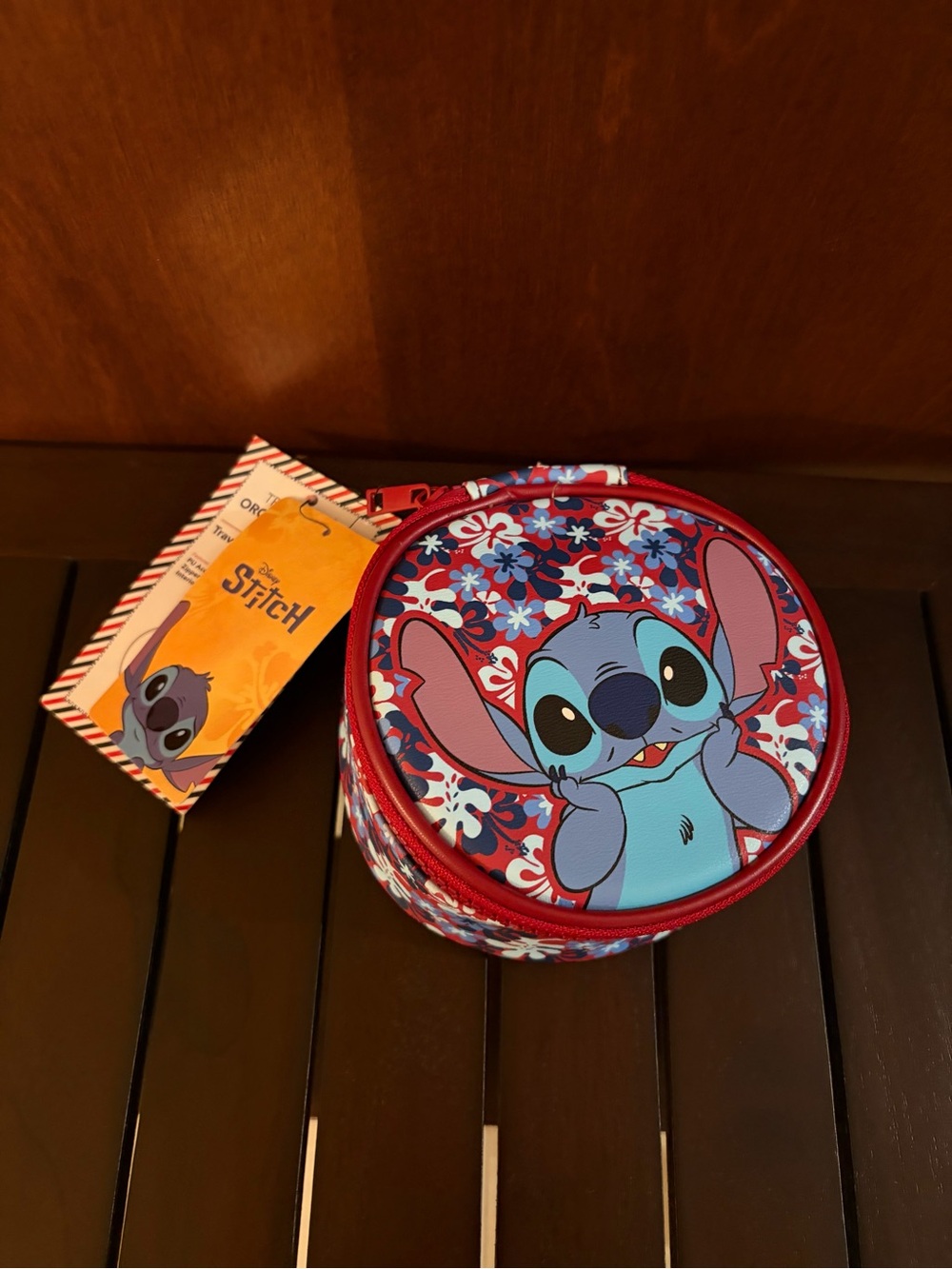 New Disney Stitch Round Travel Accessory Case
